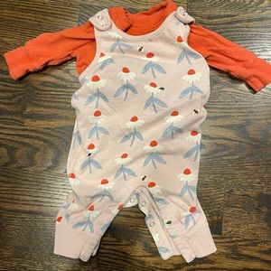 Hanna Andersson baby girl overall outfit size 3-6 months